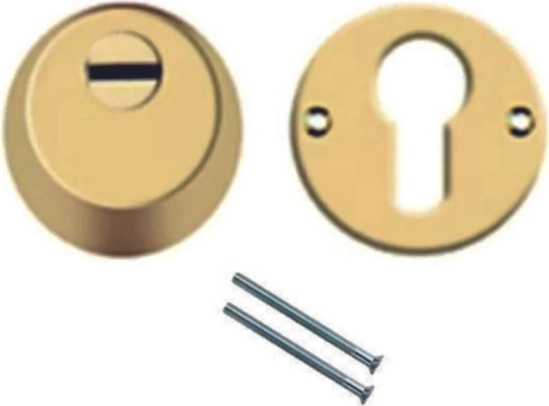 Sarı Çelik Kapı Barel Muhafazası ve Rozet Seti, Dayanıklı ve Şık Tasarım