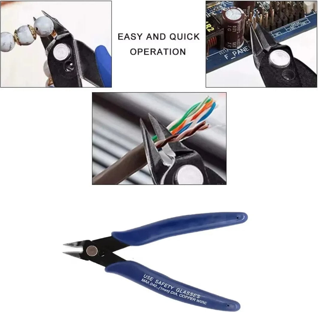 Metal Yan Kesici Hassas Kesme Mini Burun Kesme Pense Elektrik Teli Kesici Dip Kesimler İçin Keski