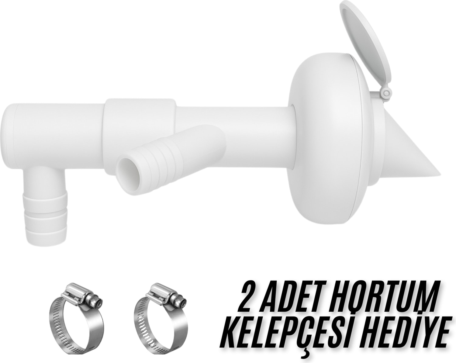 Çift Girişli Gider Çekvalf Adaptörü Ø50 mm | Çamaşır Bulaşık Makinesi Koku ve Haşere Önleyici