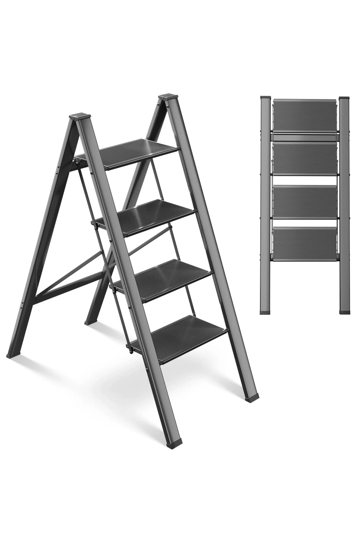 Alüminyum 4 Basamaklı Ev ve Ofis Tipi Merdiven-Geniş Basamaklı