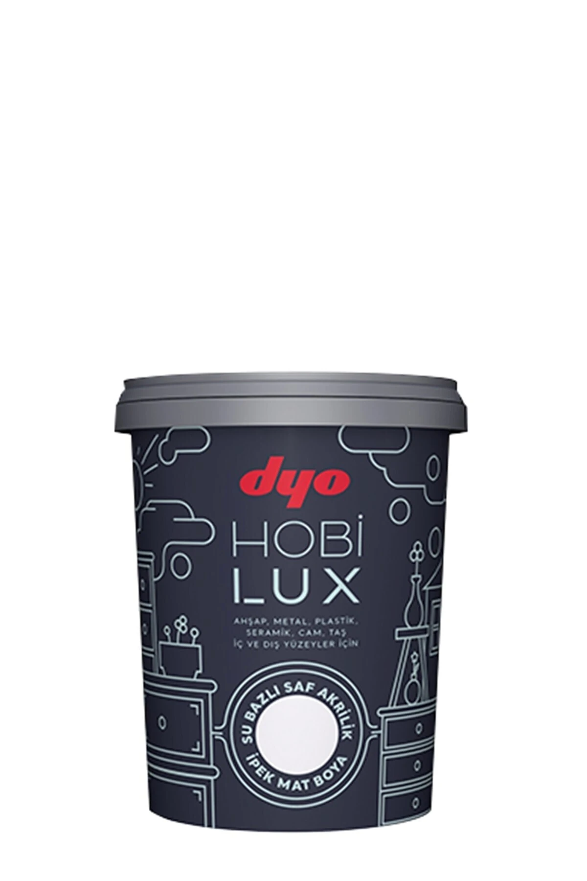 Dyo Hobilux Su Bazlı Saf Akrilik Ipek Mat Boya 0,4 Lt Hobi Boya 0020 Siyah