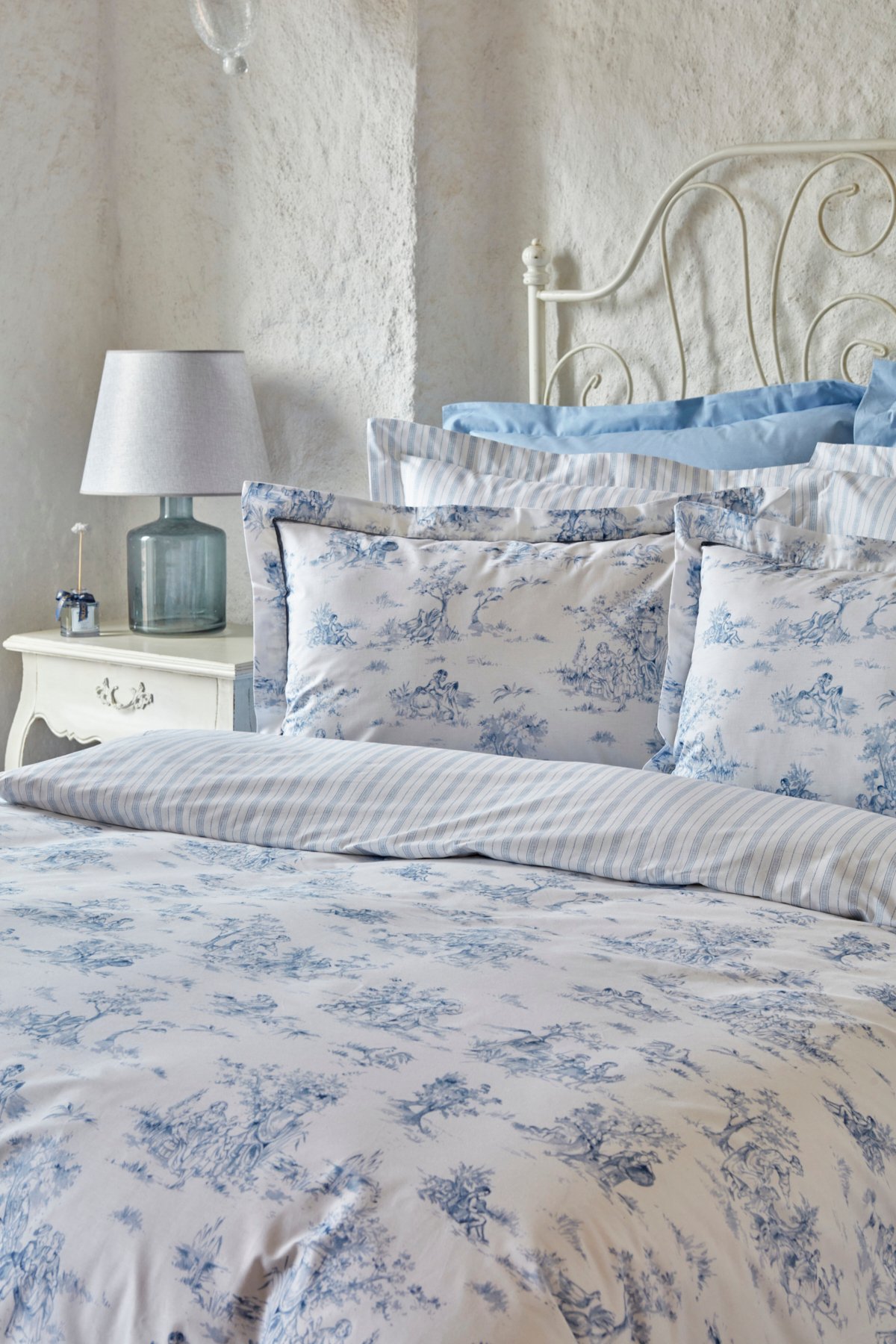 Parisien Çift Kişilik Percale Nevresim Takımı Mavi