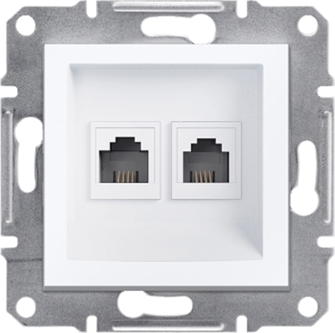 EPH4270121 Asfora 2XRJ11 4kontakli Telefon Priz Beyaz - Çerçevesiz