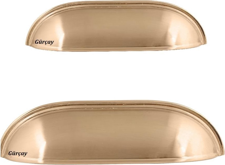Gürçay Lüks Çanak Kulp Mat Altın 64mm (2 Adet)