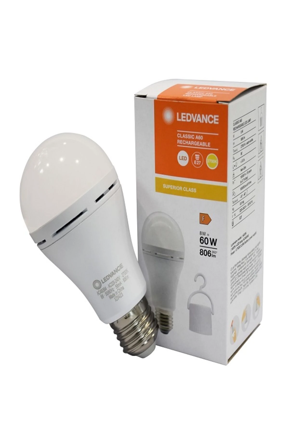 ŞARJLI LEDLAMBA 8W SARI IŞIK