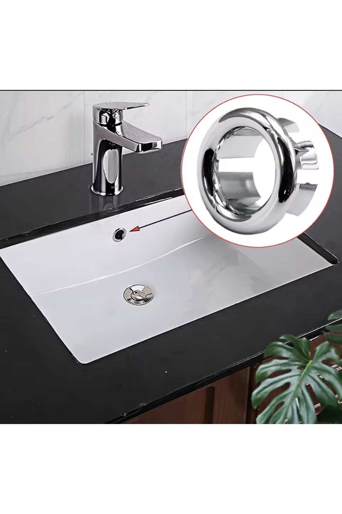 Lavabo Taşma Yüzüğü Krom Her Lavaboyla Uyumlu