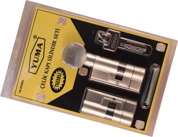 68MM Mandallı Çelik Kapı Tuzaklı Barel Seti - Saten