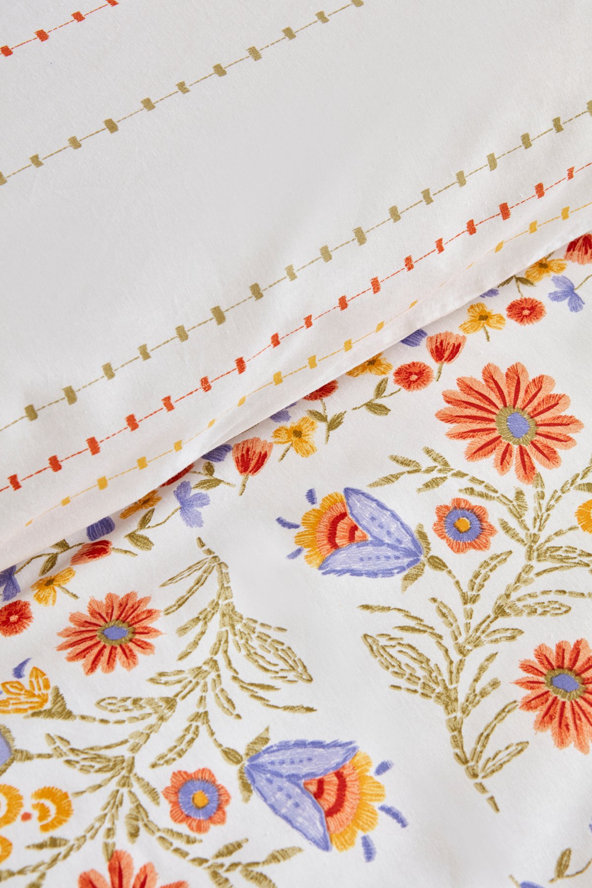 Clarice %100 Pamuk Çift Kişilik Nevresim Pike Takımı Multicolor