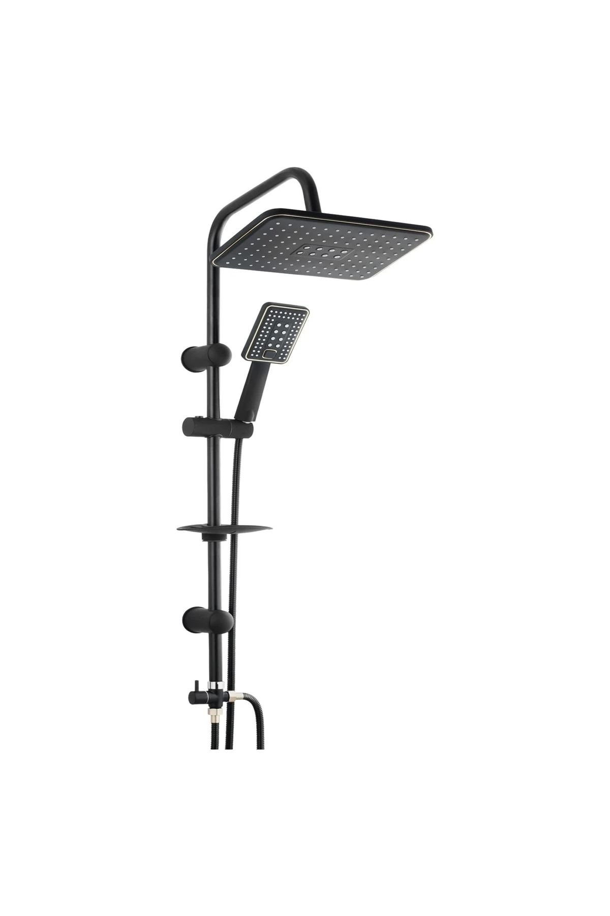Lüx Siyah Çok Fonksiyonlu Robot Yağmurlama Tepe Duş Seti