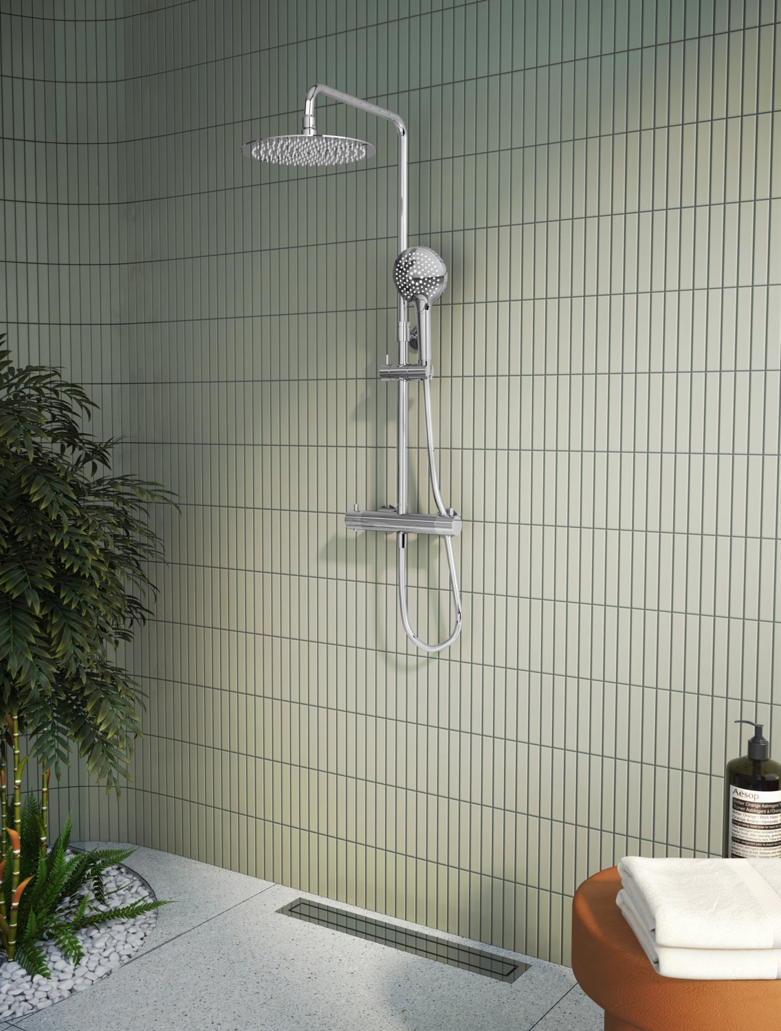AquaHeat A47201 Bliss 250 Duş Sitemi, Krom