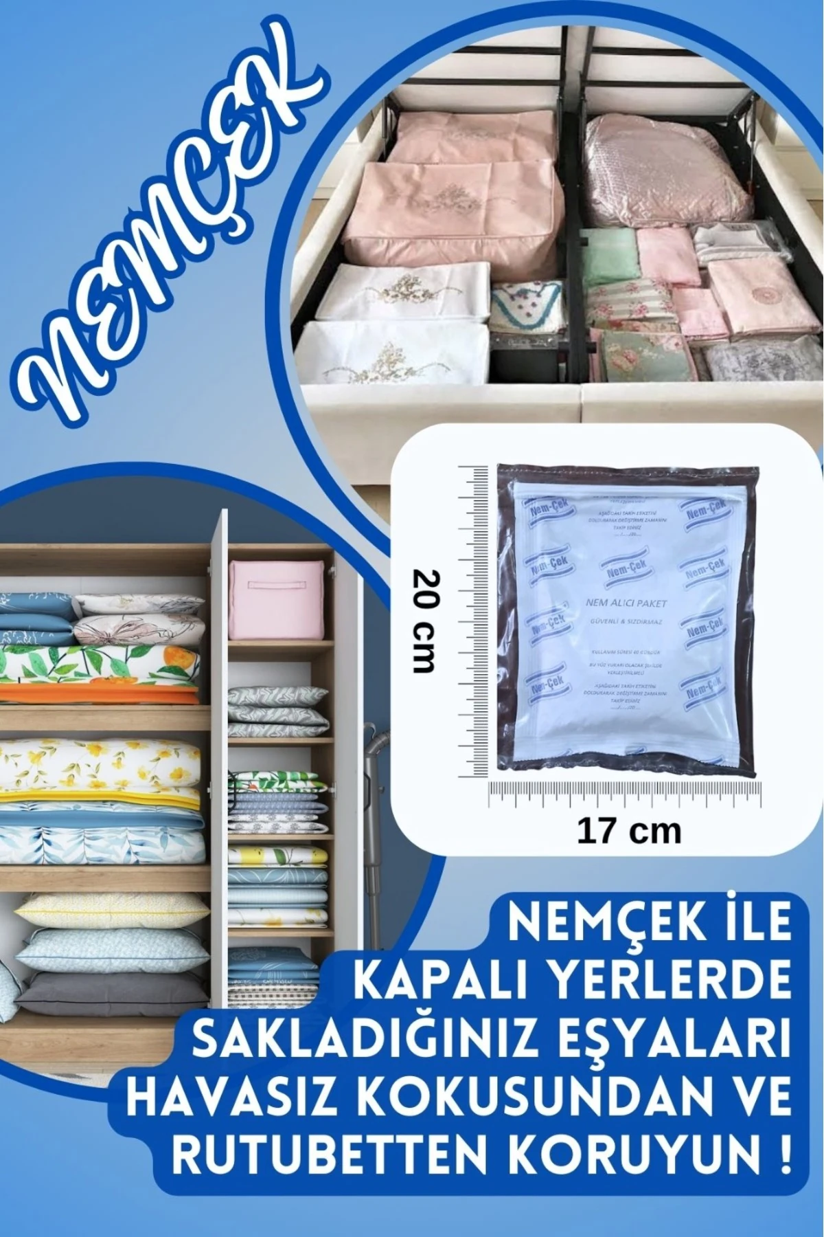 Ev Nemçek, Nem Alıcı Tutucu Rutubet Giderici Önleyici Korozyon Önleyici Koku Giderici 250 gr 1 Paket
