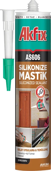 Akfix AS606 Silikonize Akrilik Mastik 500 gr Gri