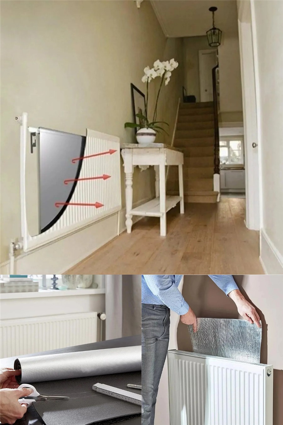 Petek Radyatör Arkası Folyo Plaka Kalorifer Arkalığı Alüminyum Isı Yalıtım Folyosu 100X50 cm