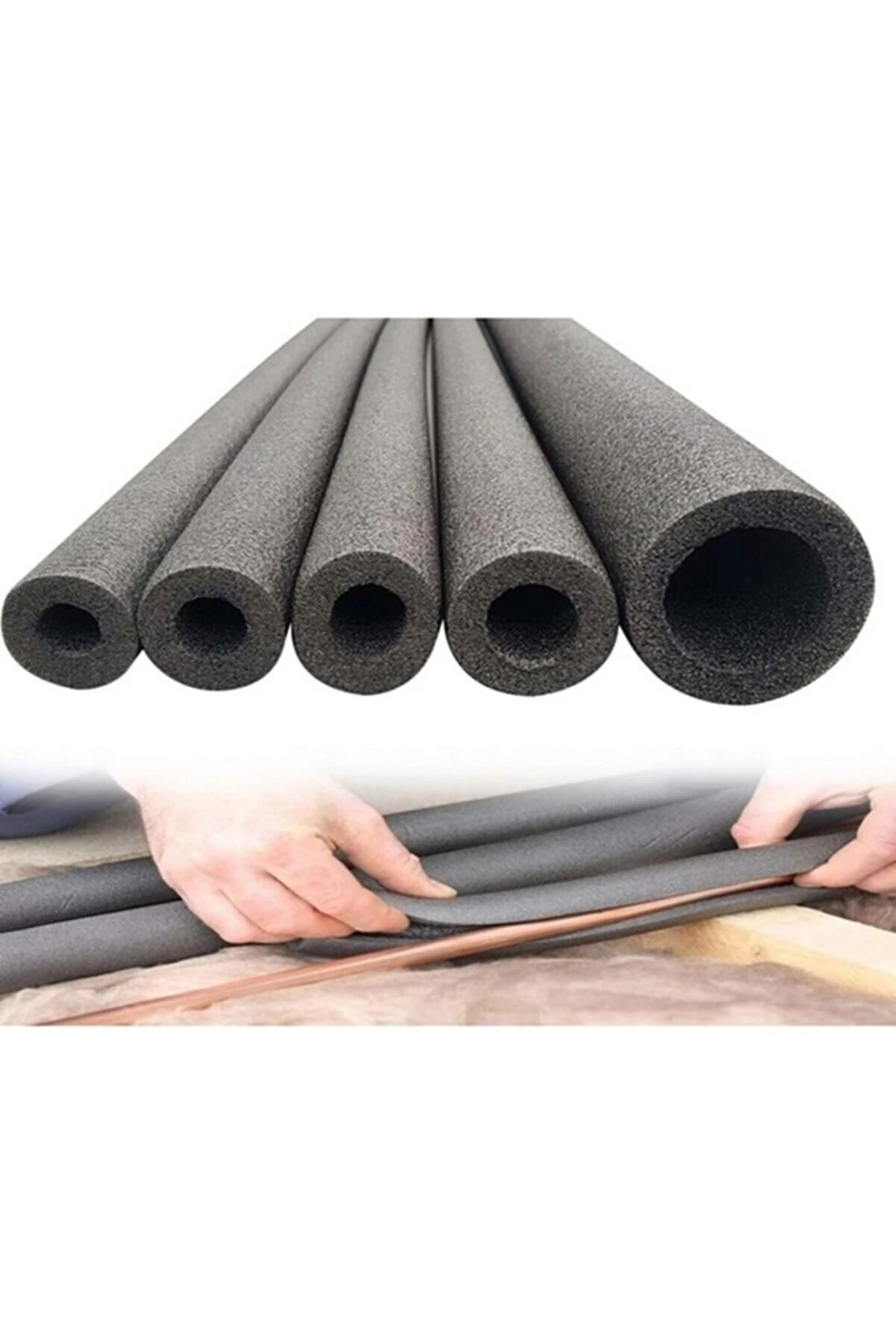 28 Mm Boru Kılıfı 2 Mt 6 Adet Polietilen 10 Mm Et Kalınlıgı 25 Lik 3/4 Izole 02