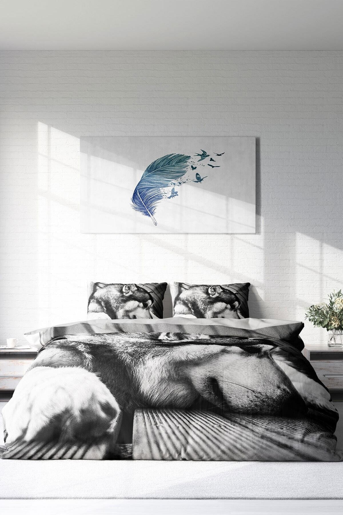 Kıng Sıze Wolfie 3d Çift Kişilik Nevresim Takımı 220x240cm