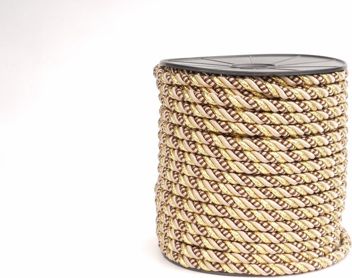 Polyester Kordon İp 10mm 50metre- Koyu vizon/ Kahverengi Altın sim