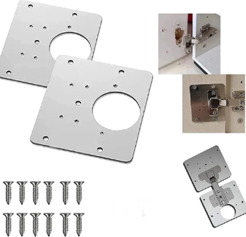 6 Adet Dolap Kapağı Menteşe Tamir Sacı Seti (metrik Ve Sunta Vidaları Ile)