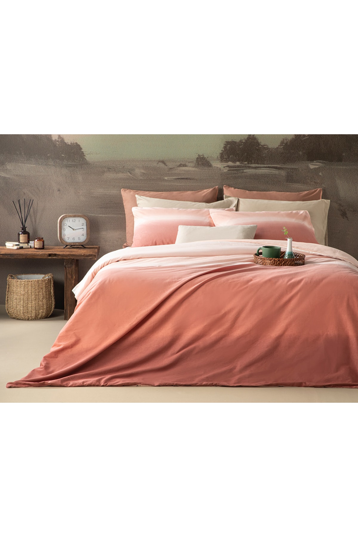 Serenity Pamuklu King Size Nevresim Seti 240x220 Cm Tarçın