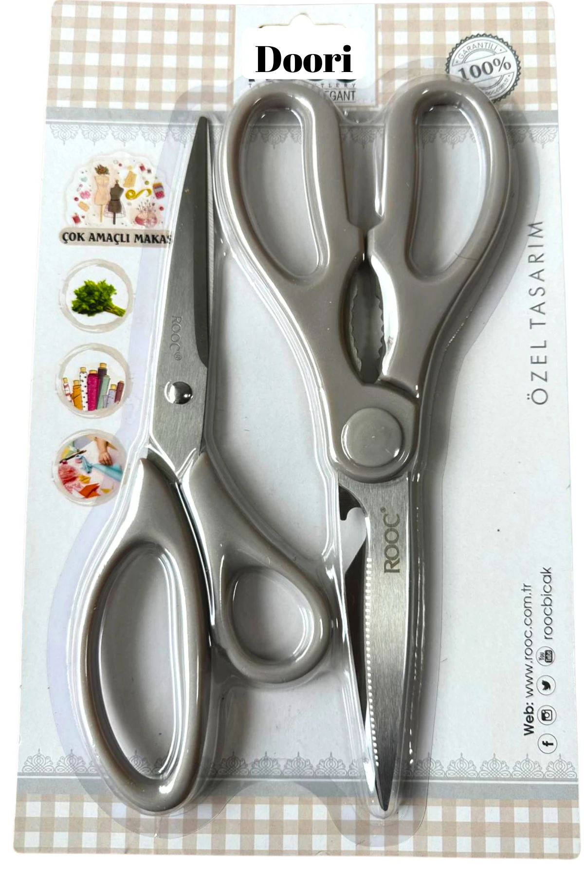 2 Li Makas Seti Paslanmaz Çelik Mutfak Makası Çok Amaçlı Makas Kağıt Makası Terzi Makası Kaliteli