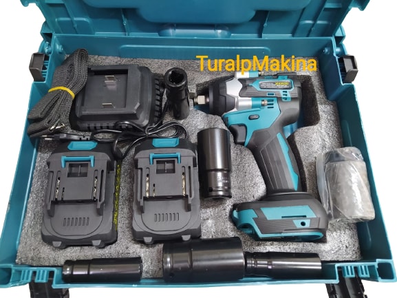 Akülü Somun Sıkma Sökme 650 Tork 21V Çift Akü Lokma Takımlı HKT507