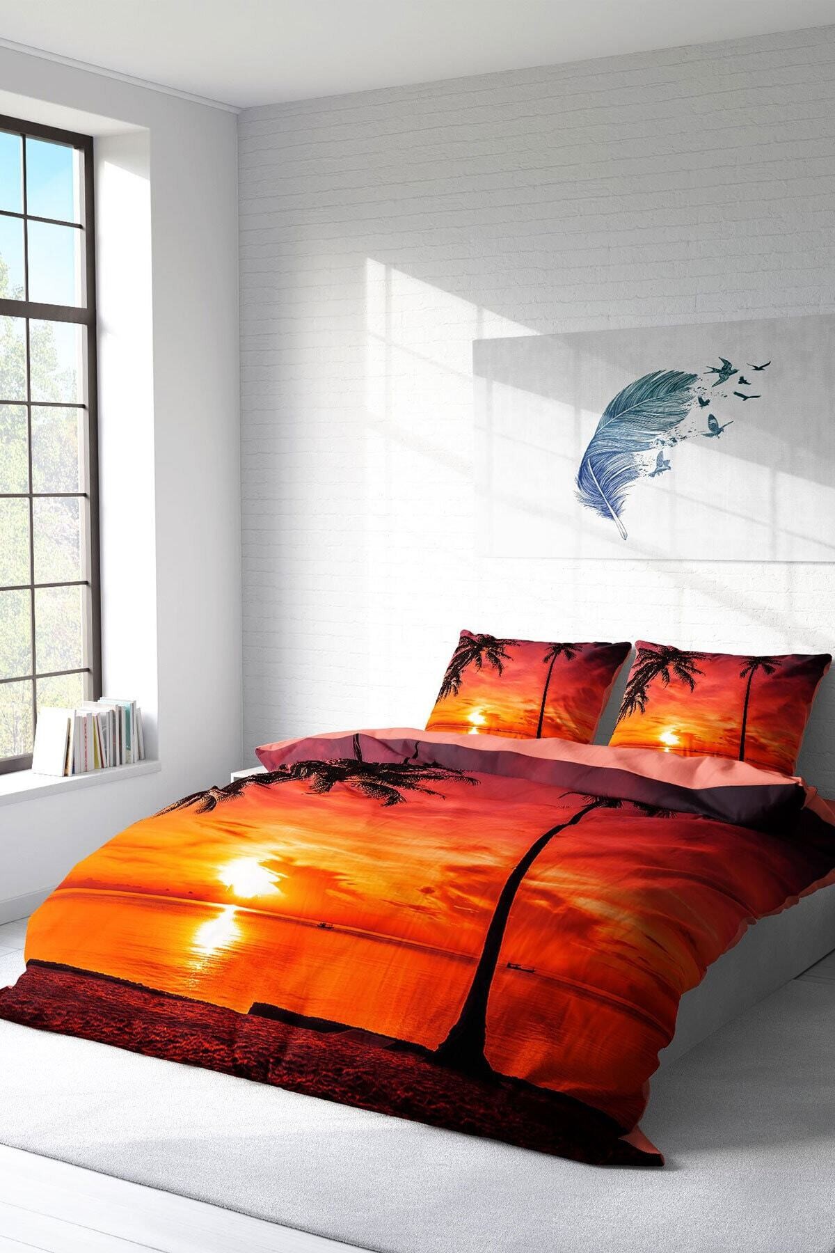 Kıng Sıze Gun Batımı 3d Çift Kişilik Nevresim Takımı 220x240cm