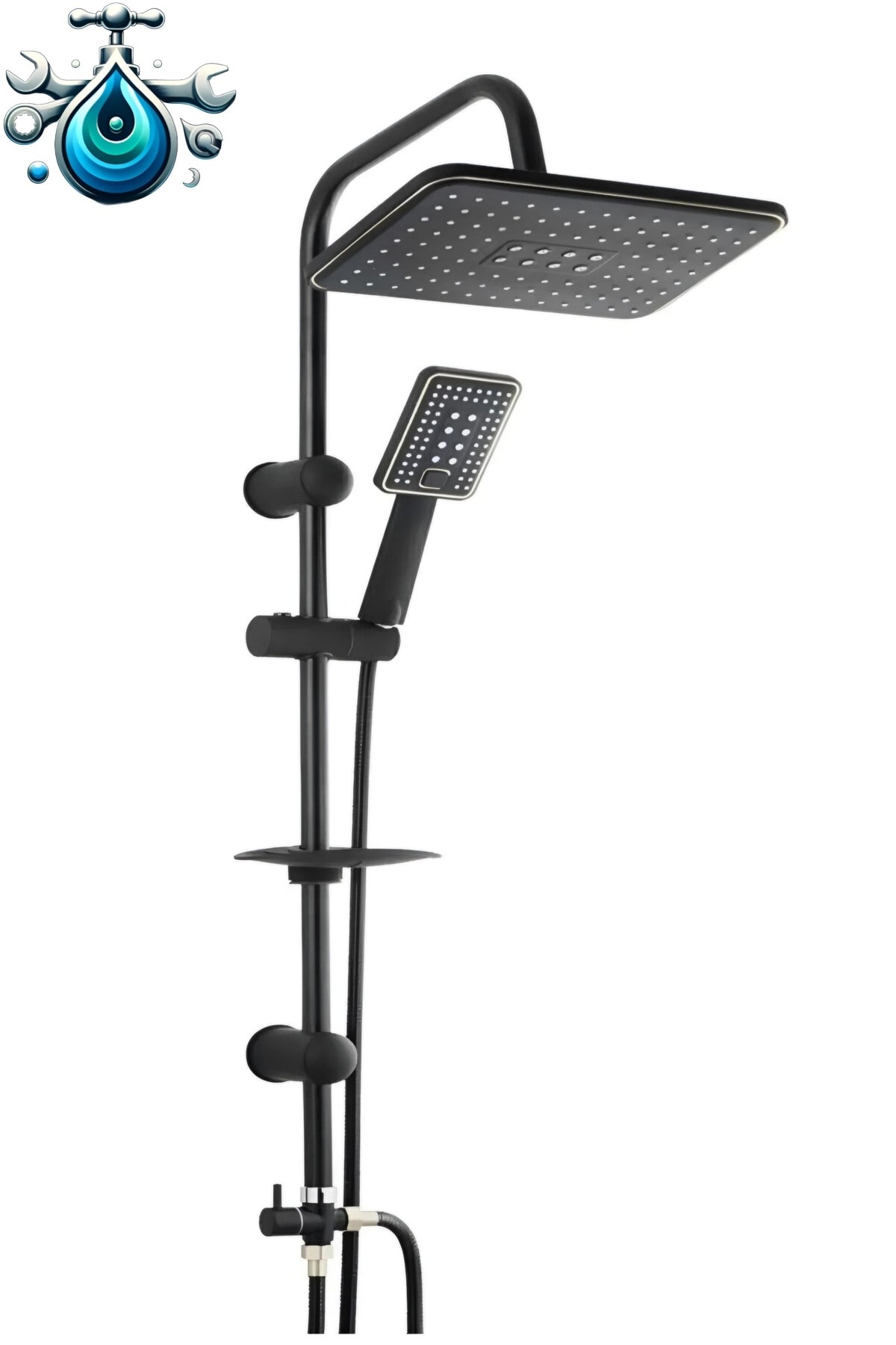 Duş Seti Siyah Robot Duş Seti Yağmurlama
