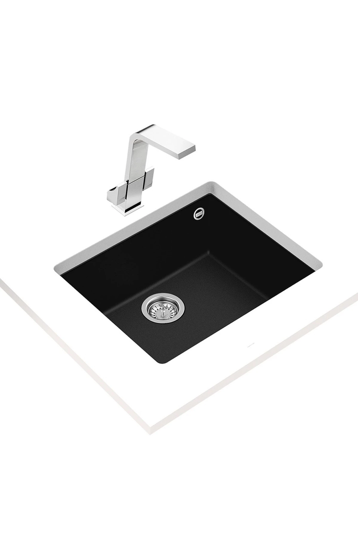 SQUARE 50.40 TG BLACK Granit Evye, Siyah, Tezgah altı, 50x40cm