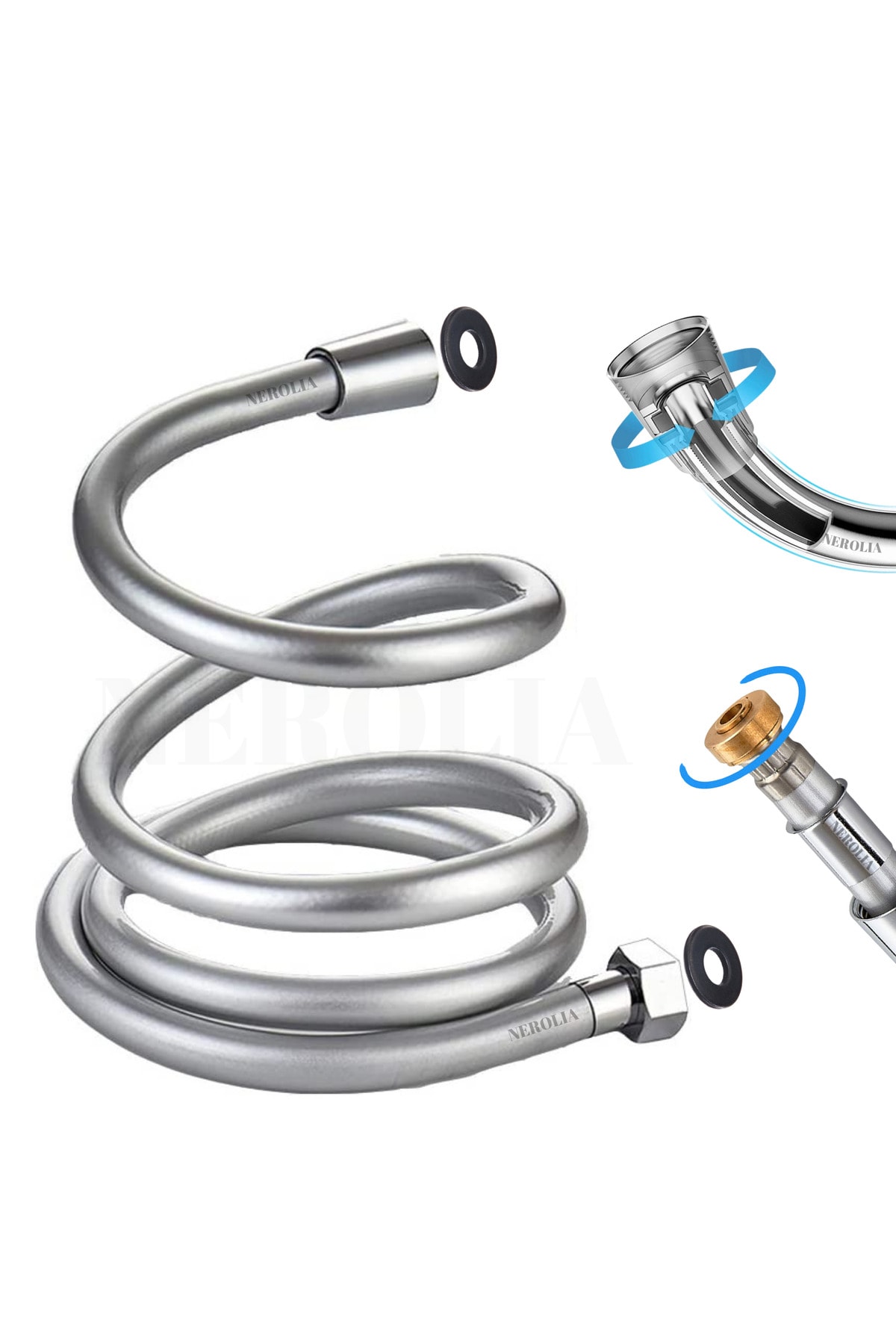 200cm Banyo Duş Hortumu Ekstra Uzun Paslanmaz 2 Metre