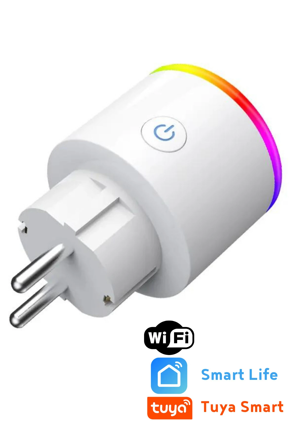 Akım Korumalı Priz Wi-fi Tuya Destekli Akıllı Priz RGB Led Işıklı