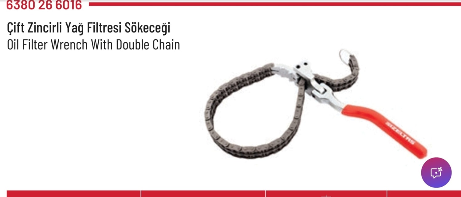 Ćift Zincirli Yağ Filtresi Sökeceği