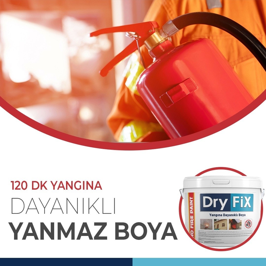 18 kg Beyaz No-Fire Paint Alev Almayan Yanmaz Boya Yangın Geciktiric1
