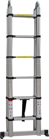 250 + 250 Cm. - 8+8 Basamaklı Alüminyum Teleskopik Merdiven - A Tipi Uzayan Merdiven