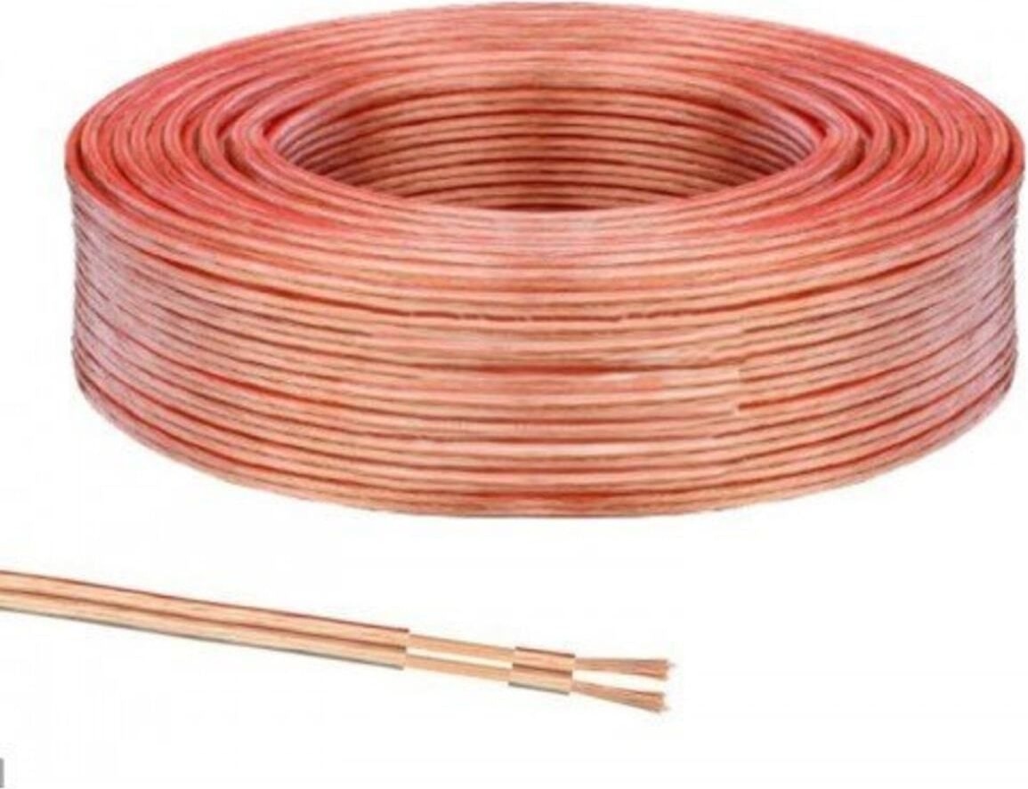 Şeffaf 10 Metre 2 x 0,75 Kablo Yassı Kordon Elektrik Kablosu