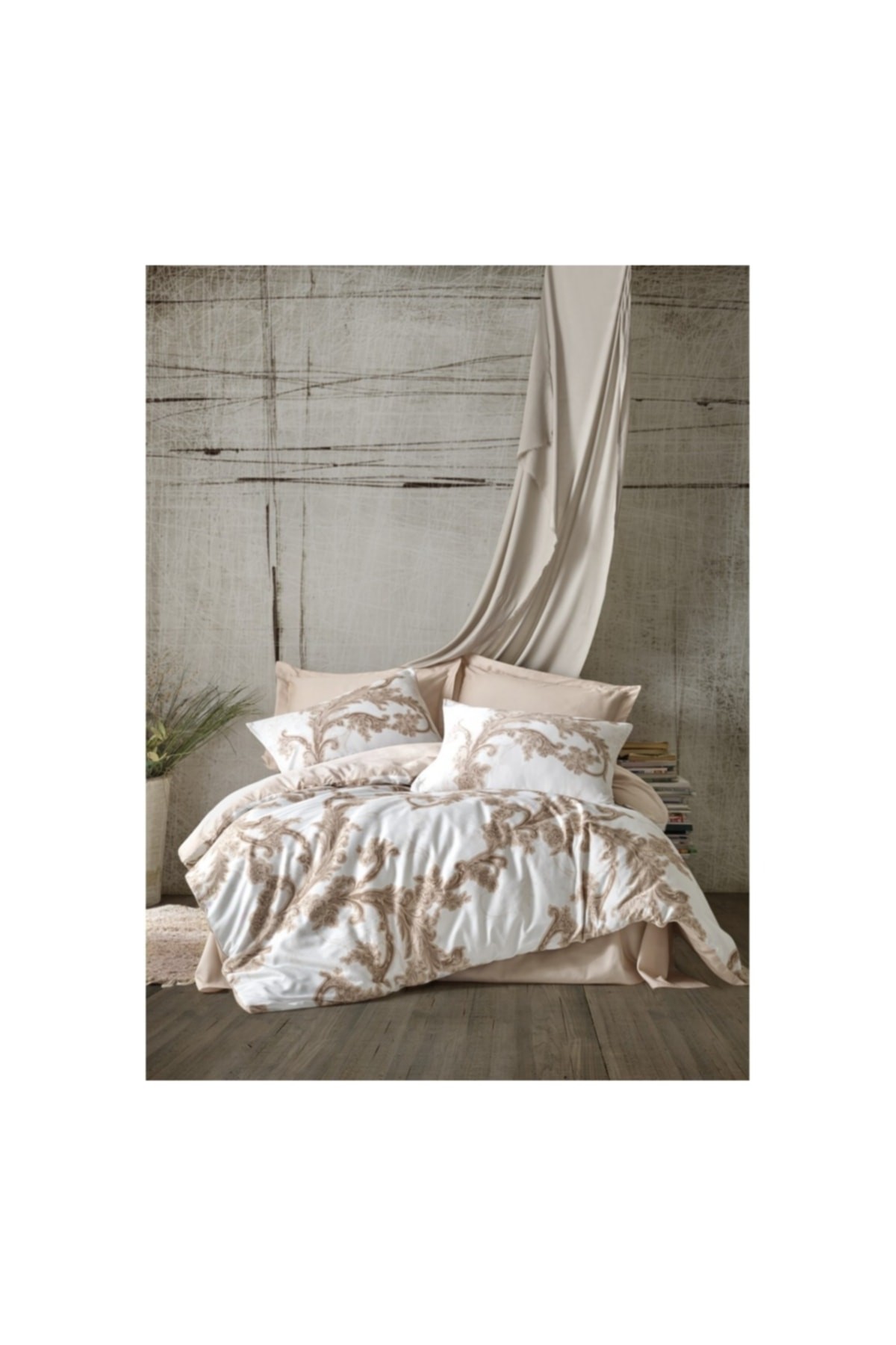 Satin Line Çift Kişilik Nevresim Takımı Loren Bej
