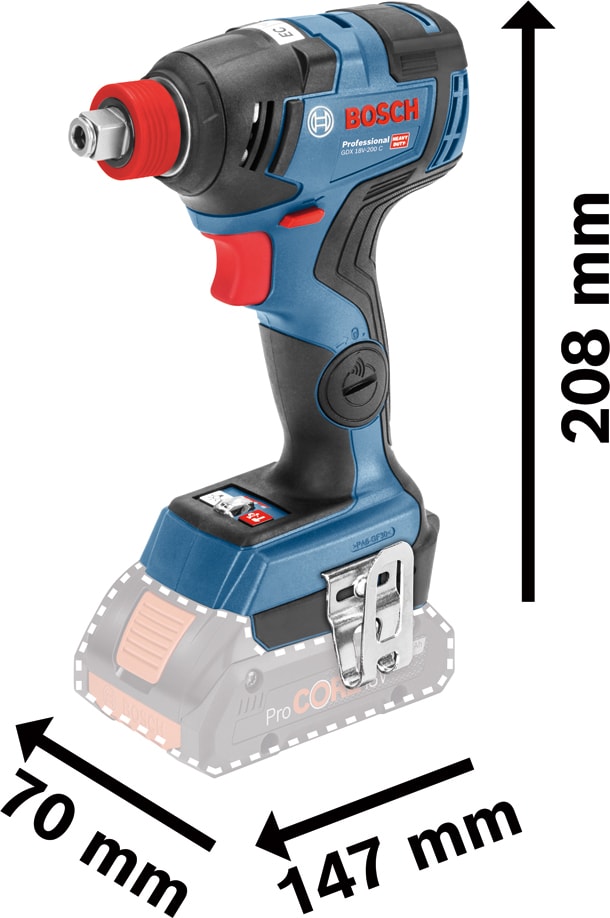 GDX 18 V-200 C Professional Akülü Somun Sıkma Makinesi (Akü ve Şarj Dahil Değil) - 06019G4204
