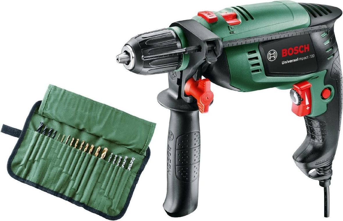 Bosch 700W Darbeli Matkap 19 Parça Sırt Çantasıyla Güçlü ve Çok Amaçlı Set