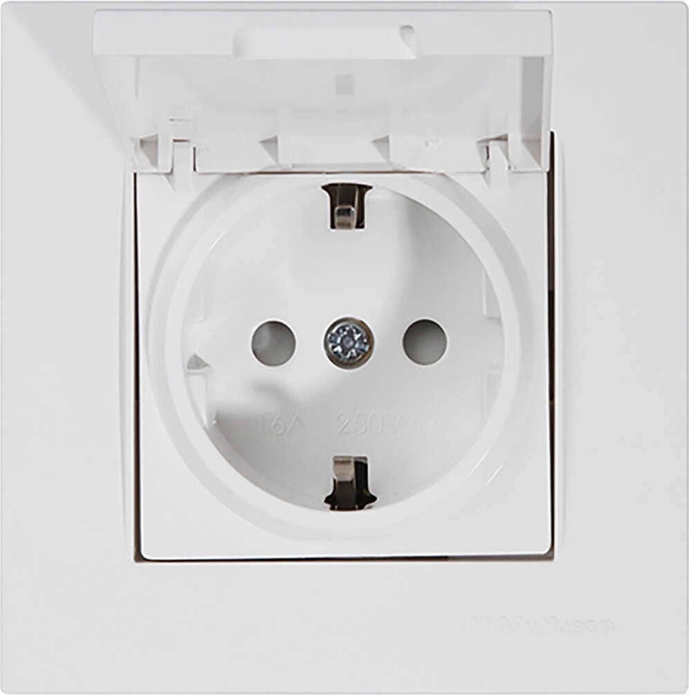 Rita Kapaklı Topraklı Priz Beyaz