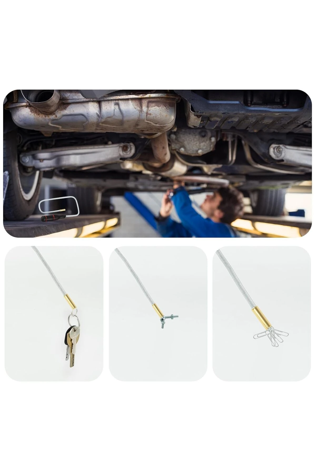 Spiral Yaylı Uzun Mıknatıs, Bükülebilir Manyetik Neodyum Mıknatıs Vida Somun Alma Tamirci Mıknatısı