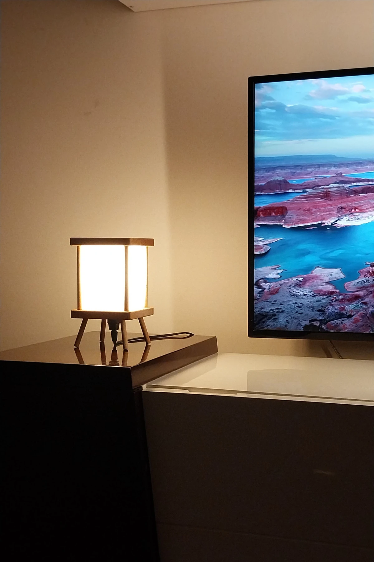 Aç-kapa Anahtarlı Lambader, Gece Lambası, Ahşap Lambader