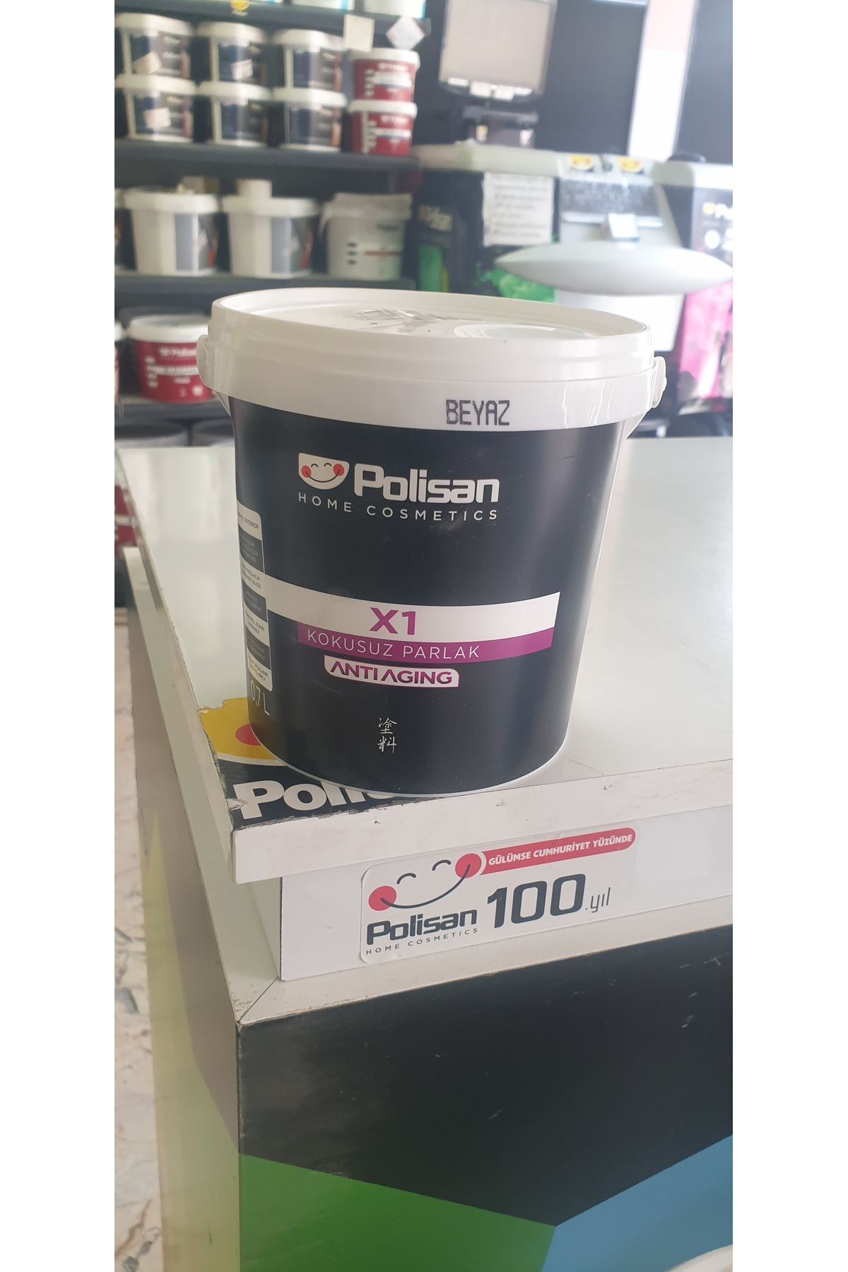 Ahşap&metal Boyası-su Bazlı-x1 Antiaging-kokusuz-parlak 0,70litre(900GR.)-beyaz