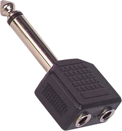 6.3 mm Stereo Erkek / 3.5 mm St x 2 Dişi Çevirici Jack