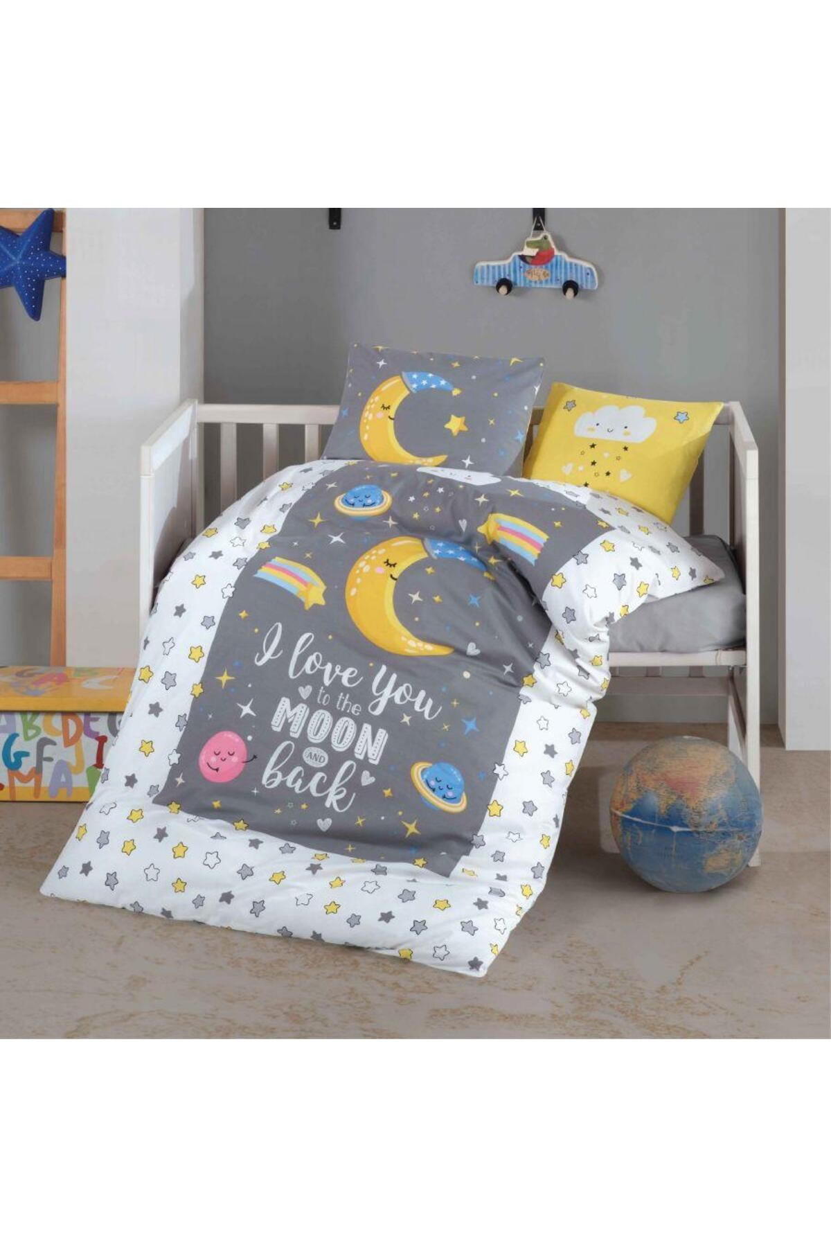 BEBEK NEVRESİM TAKIMI LUNA V1 GRİ