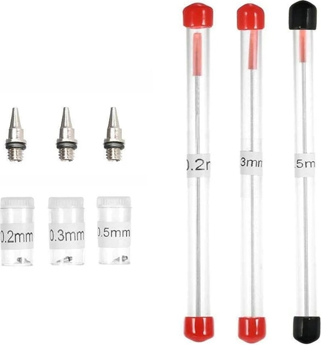 6 Adet Set Stili Airbrush Memesi Iğne Airbrushes Için Yedek Parçalar Püskürtme Tabancası Modeli Püskürtme Boya Püskürtücü Aracı Aksesuarları (Yurt Dışından)