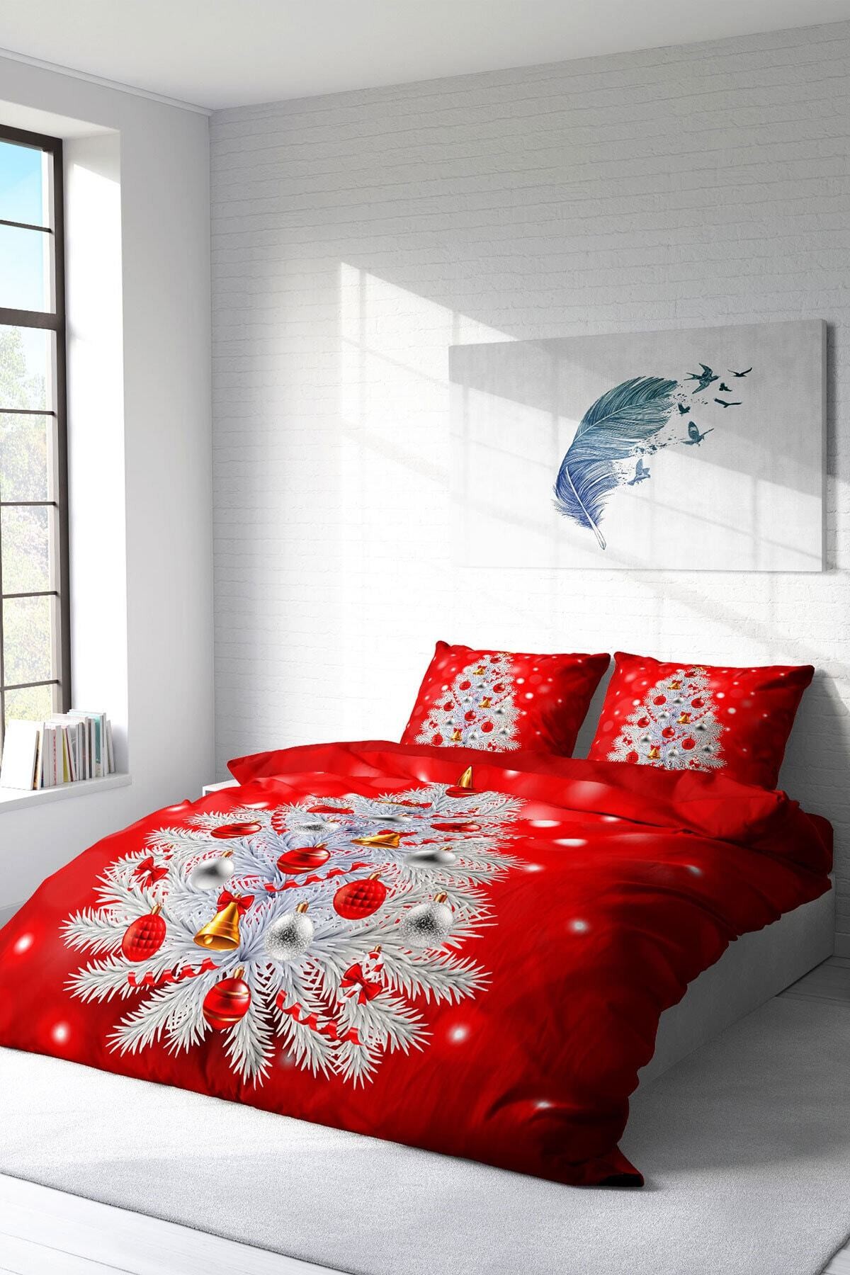 Kıng Sıze Ny Pine 3d Dijital Baskılı Çift Kişilik Nevresim Takımı 220x240cm