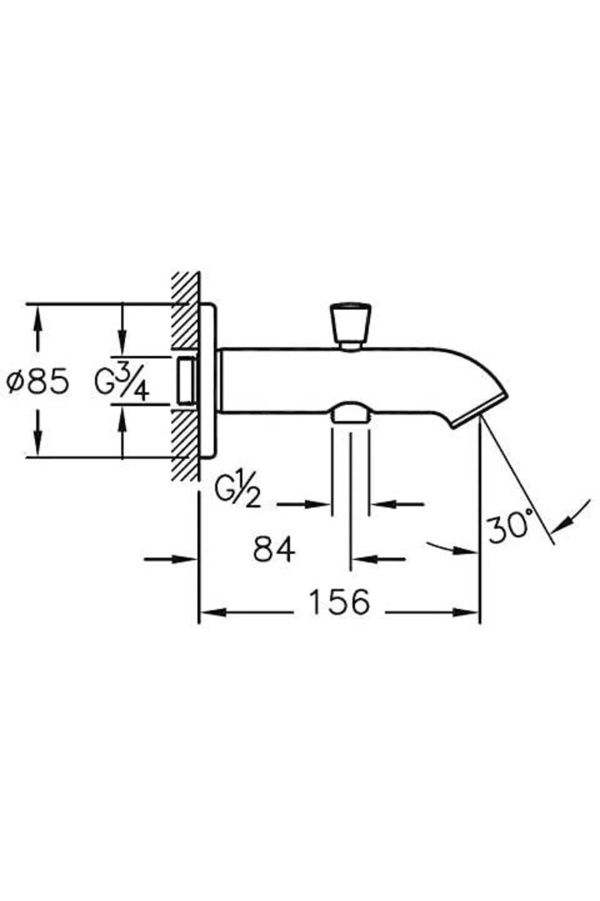 A40564 Matrix Ankastre Banyo Batarya Çıkış Ucu