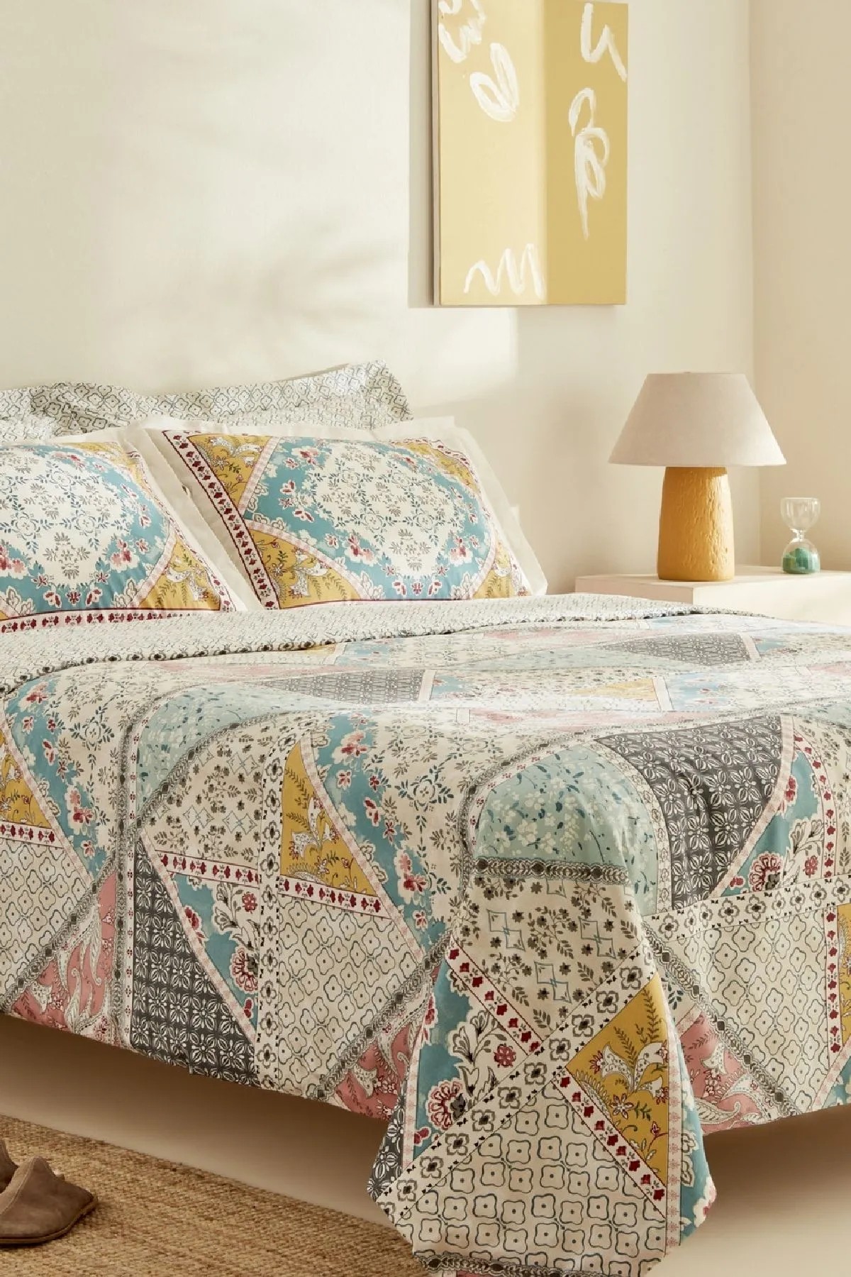 Edella %100 Pamuk Çift Kişilik Nevresim Takımı Multicolor