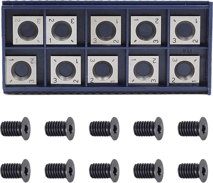 Bradoo-10 Adet 14MM Kare Düz Karbür Kesici Uç ile 10 Adet M610MM Vidalar Ahşap Çalışma Spiral/helisel Planya Kesici Kafa (Yurt Dışından)