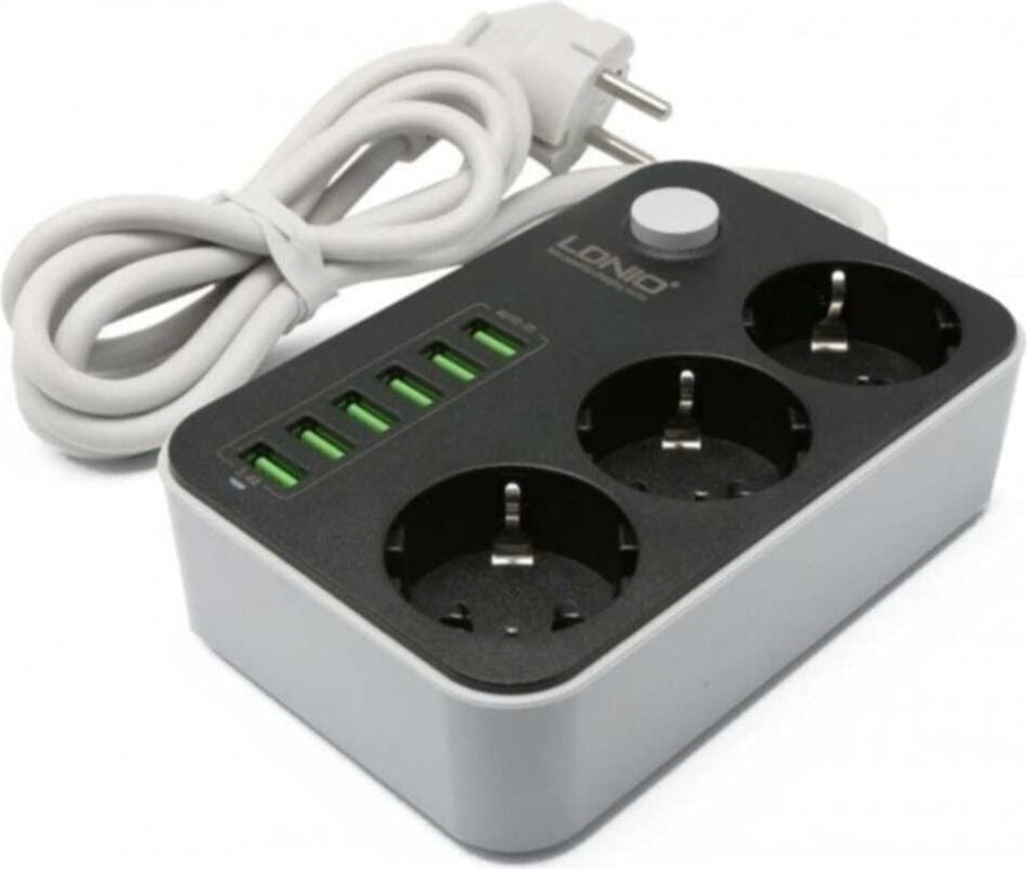 SE3631 Grup Priz 3'lü 5V 3.4A 6portlu USB Çıkışlı 1.6 M SE3631