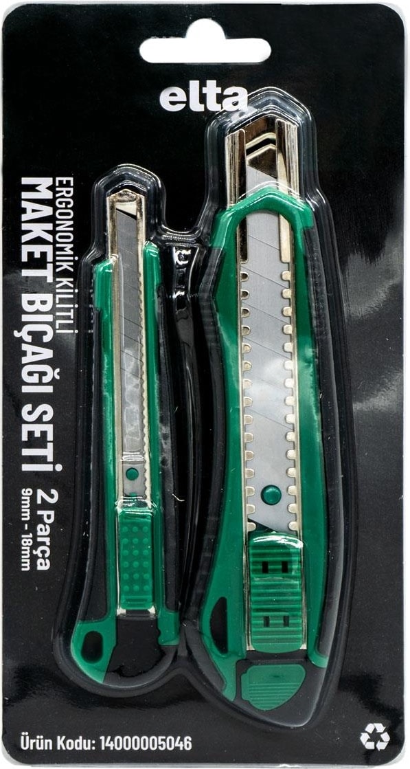İzeltaş  Ergonomik Kilitli Maket Bıçağı Seti 9 ve 18 mm
