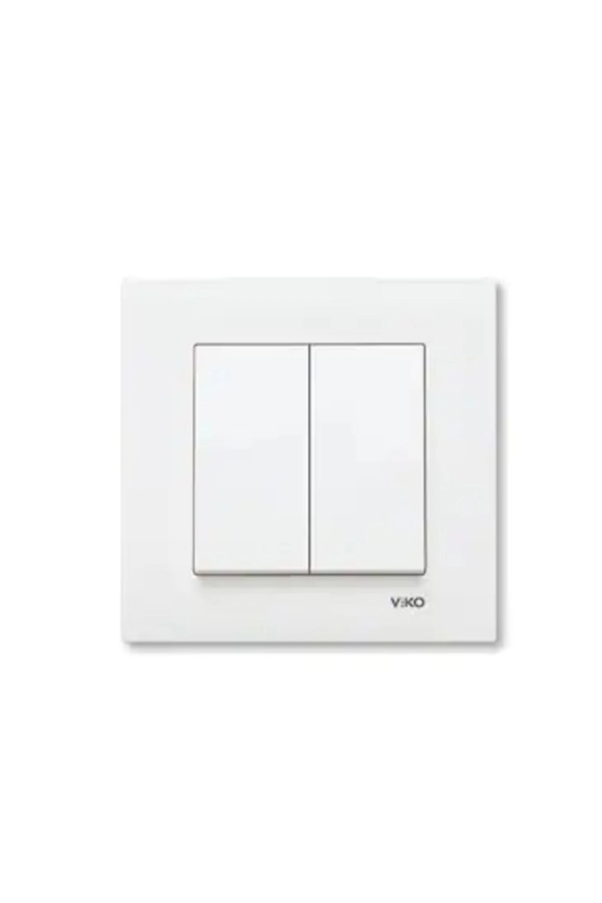 Karre Beyaz Komütatör(ikili Anahtar) Çerçeveli 12 Adet